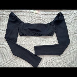 Princess Polly Black Women’s Long Sleeve Underwire Crop Top - Size 6 - $20